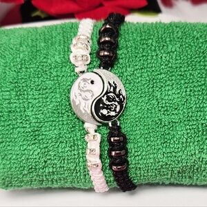 Yin Yang Dragon Friendship Bracelets – Matching Set of 2 | Love Couple BFF Gift